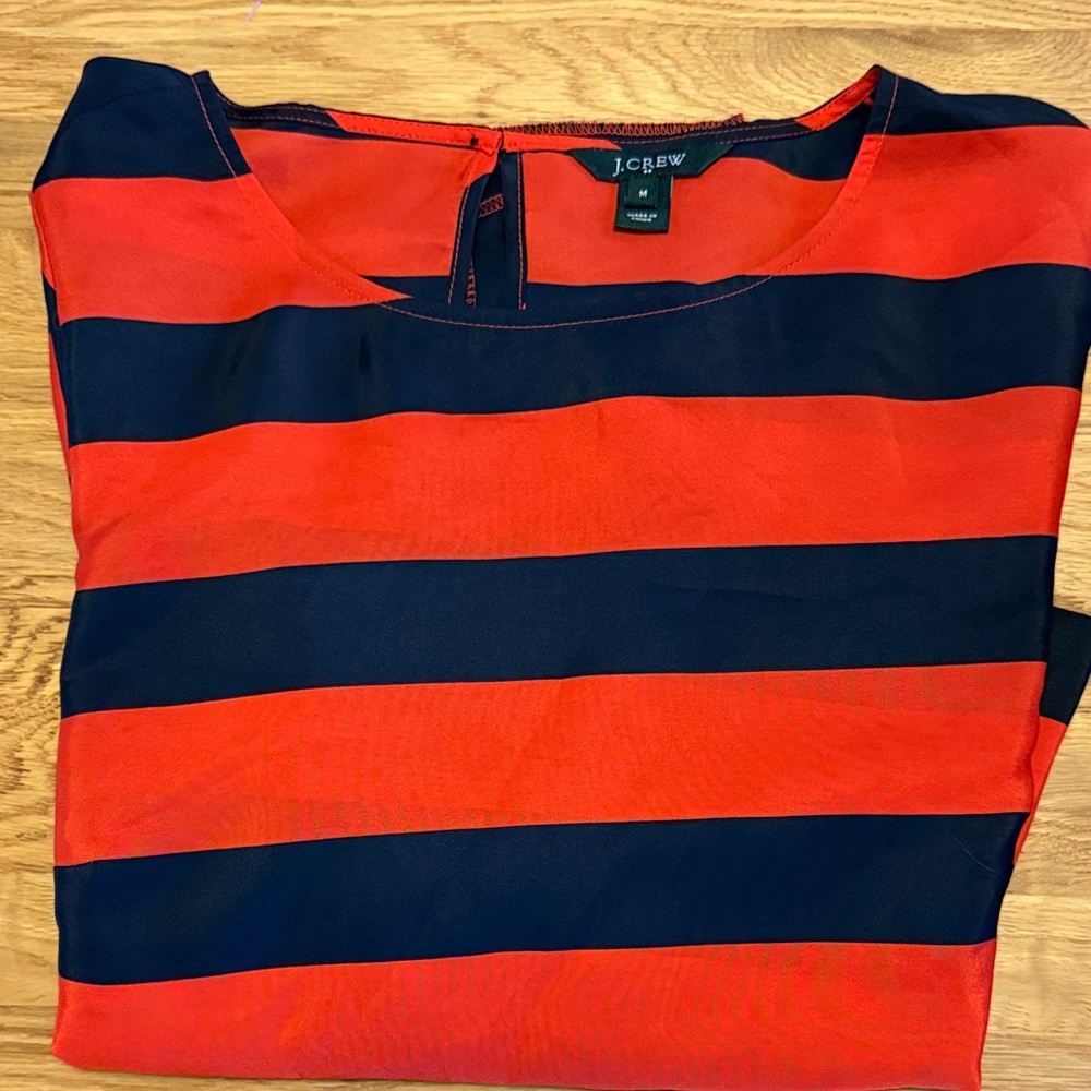 J. Crew Bold Red and Blue Striped Top